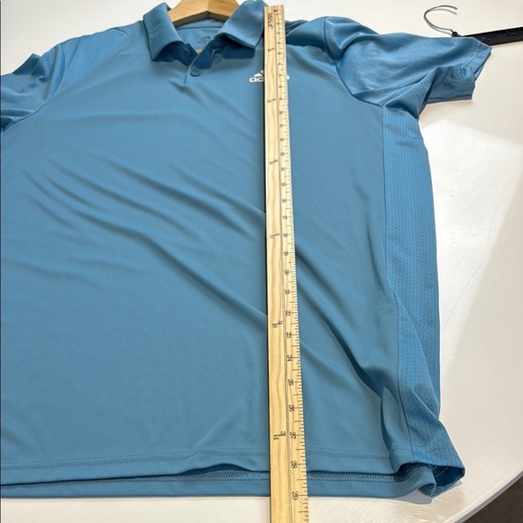 Adidas Blue Polo Shirt with Signature Stripes - Picture 5 of 5